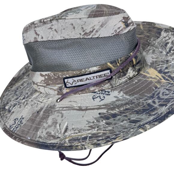 Realtree Signatures Unisex Helios Sun Hat L/XL Brown Adjustable Leather Cord - Picture 8 of 11